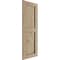 Ekena Millwork Rustic Two Equal Panel Flat Panel Rough Sawn Faux Wood Shutters (Per Pair), Primed Tan, 18"W x 48"H SHUFP18X48RSPR - alternate 4